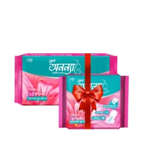 ফ্রেশ অনন্যা স্যানিটারি ন্যাপকিন রেগুলার ফ্লো (ফ্রি স্যানিটারি ন্যাপকিন ৮ টি) ১৫ টি