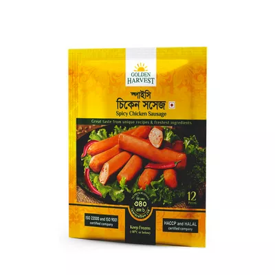 গোল্ডেন হার্ভেস্ট স্পাইসি চিকেন সসেজ ৩৪০ গ্রাম ১০ টি